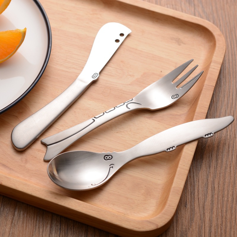 3pcs hippo design children cutlery set