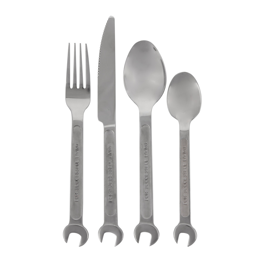 DIY Tools Wrenchware Cutlery Wrench Shape Handle Flatware Fork and Spoon Set