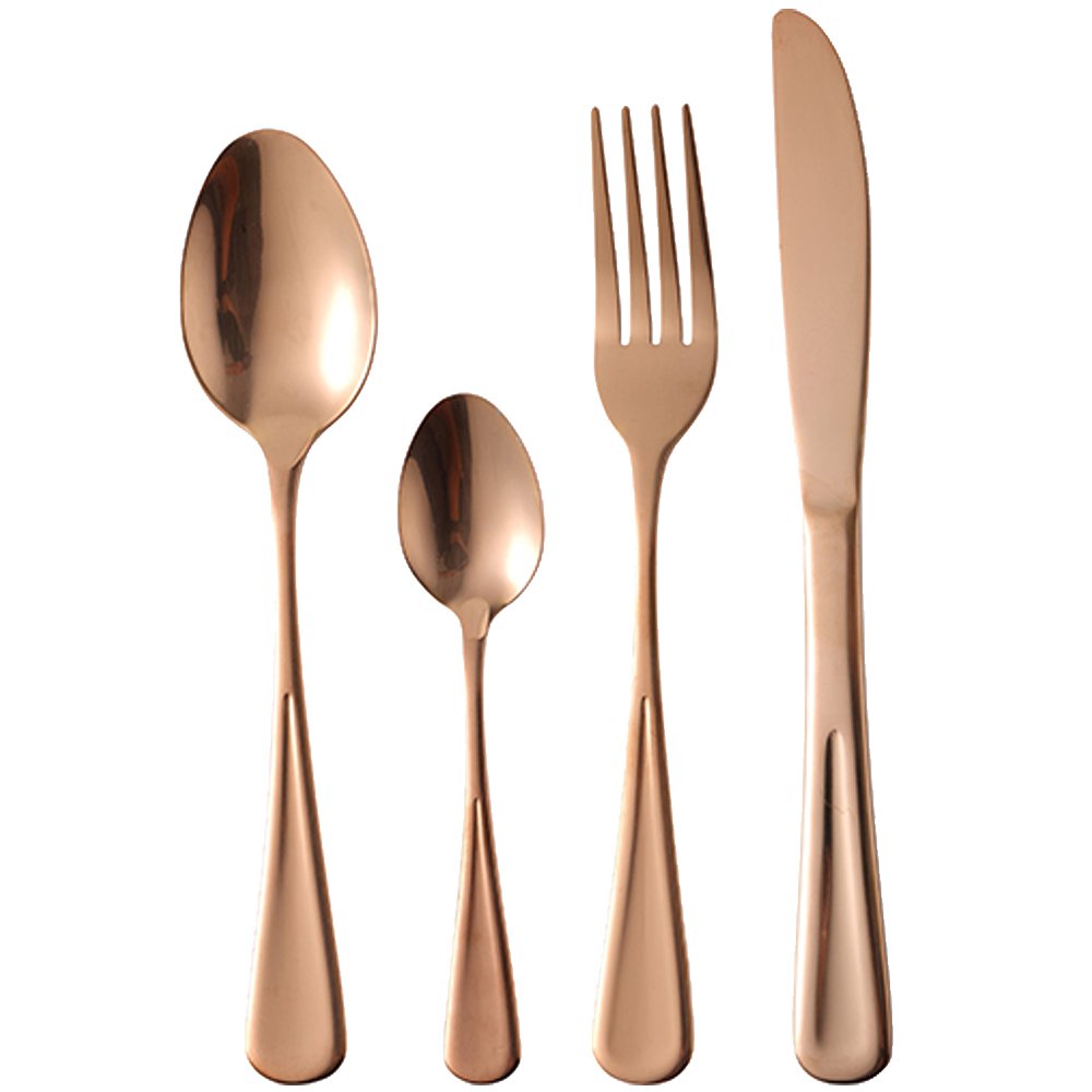Matt Rose Gold 16 Piece Cutlery Set
