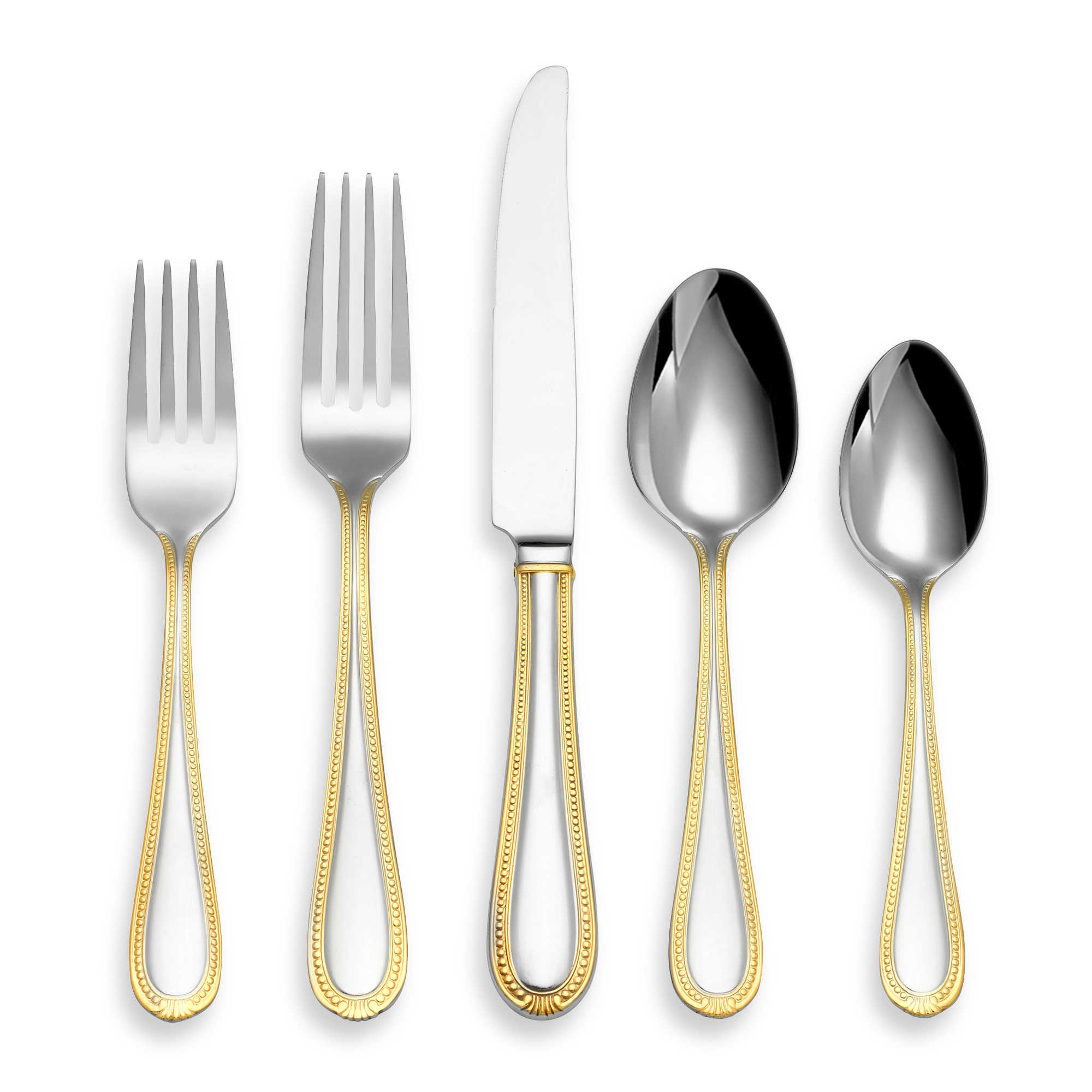 Peal Design 45pc Gold Flatware
