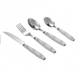 WJF335 Model White Marble Handle Cutlery, Stone Effect Flatware