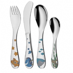 WJF411 Cartoon Children cutlery set 4pc lovely kids knife spoon and fork set