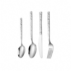 WJF268 Full Stainless Steel Handle Printing Flatware Matte Marble Stone Wash Effect Vintage Cutlery Set 30 Piece