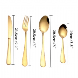 Classic Design Matte Black and Rainbow Steel Cutlery Set For Hotel