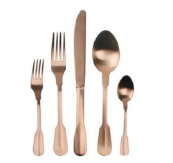 Satin Finish Stainless Steel Copper Cutlery Set 20pcs