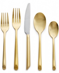 Forged 5pc gold titanium coating silverware set
