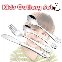 Stainless Steel 18/10 Fork and Spoon Kids Cutlery Set 4pc