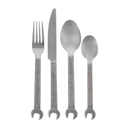 DIY Tools Wrenchware Cutlery Wrench Shape Handle Flatware Fork and Spoon Set