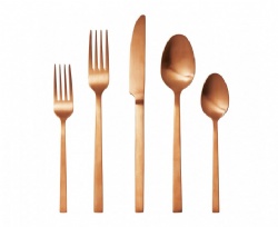 Rose Gold Copper Flatware Set For Wedding Rentals