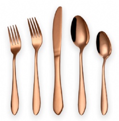 Classic and Sharp Handle Design Brass Flatware