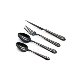 Diamond Design Cutlery Set In Black Coating